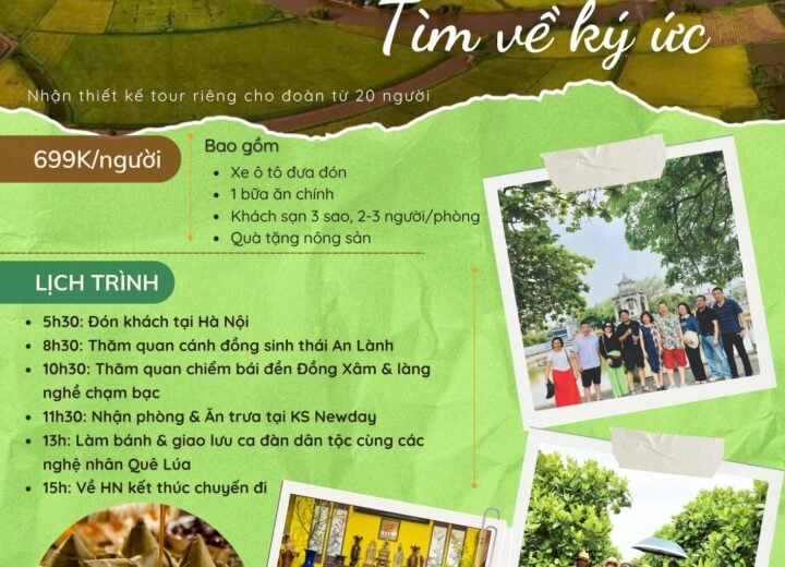 TOUR DU LỊCH QUÊ LÚA 1 NGÀY: Trải nghiệm nông nghiệp – Tìm về ký ức văn hóa Quê Lúa